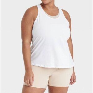 All In Motion - Women's Essential Racerback Tank Top - White - XXL